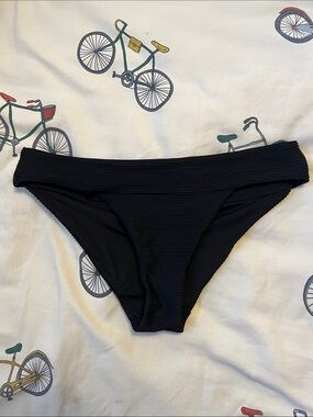 7/$20 H&M Black Ribbed Bikini Bottom - Low Rise Swim Brief